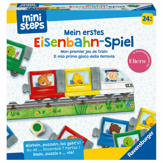 Ravensburger ministeps My first train game, dice game, puzzle game, color learning game, children's game, 04187