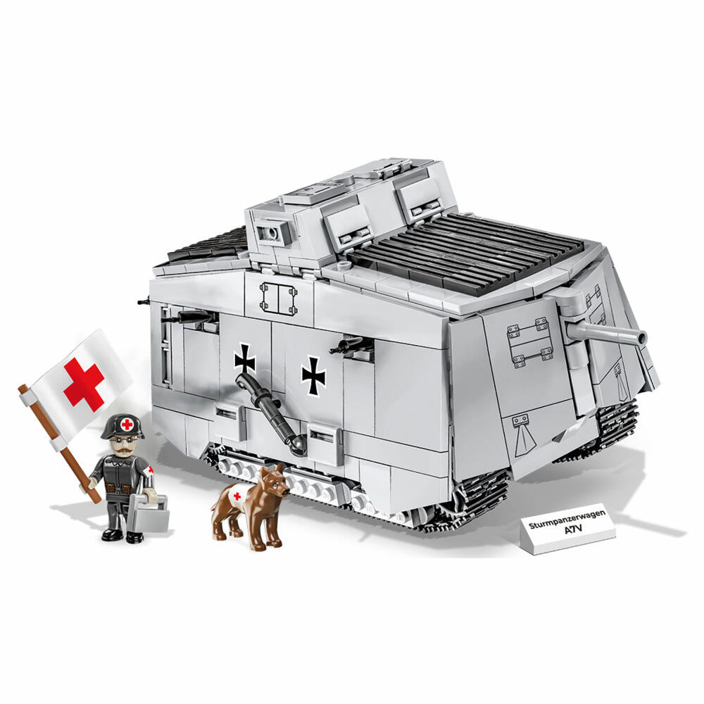 COBI Klemmbausteinset Sturmpanzerwagen A7V, Great War Historical Collection, Panzer, Spielzeug, Kunststoff, 840 Teile, 2989
