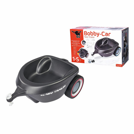 BIG Bobby-Car Neo Trailerr, Bobbycar Anhänger, Rutschauto Zubehör, Kinder Spielzeug, Anthrazit, 800056267