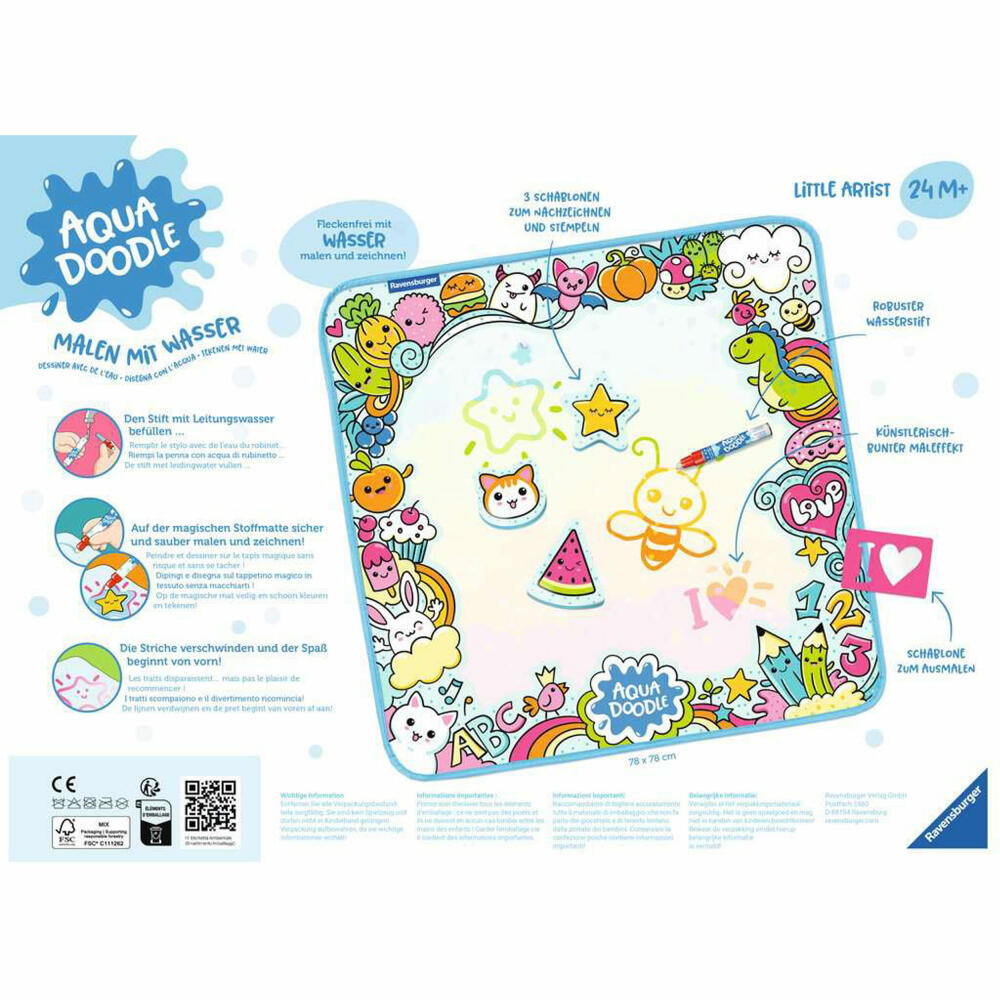 Ravensburger Aquadoodle Little Artist, Malmatte, Malset, Malen mit Wasser, ab 2 Jahren, 04572