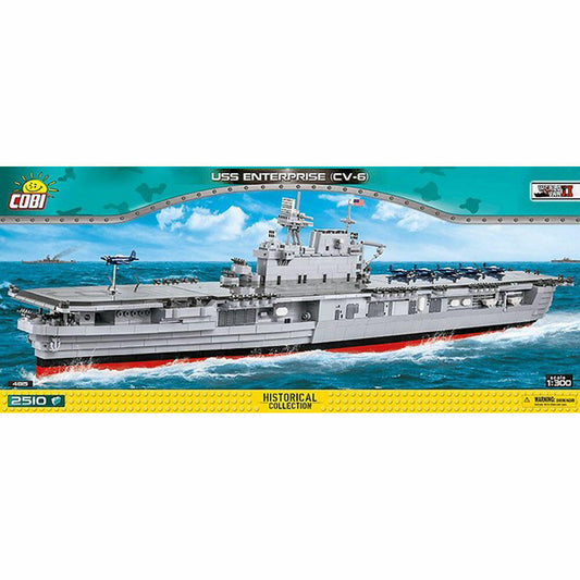 COBI Klemmbausteinset USS Enterprise (CV-6), World War 2 Historical Collection, Flugzeugträger, Klemmbausteine, 2510 Teile, 4815