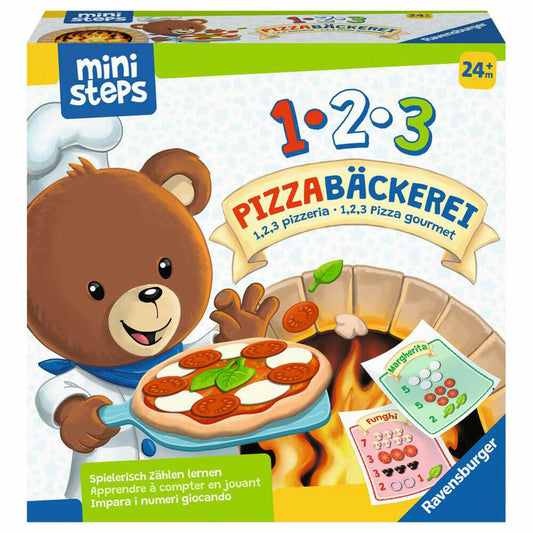 Ravensburger ministeps 1, 2, 3 Pizzabäckerei, Brettspiel, Kinderspiel, Kinder Spiel, ab 2 Jahren, 04586