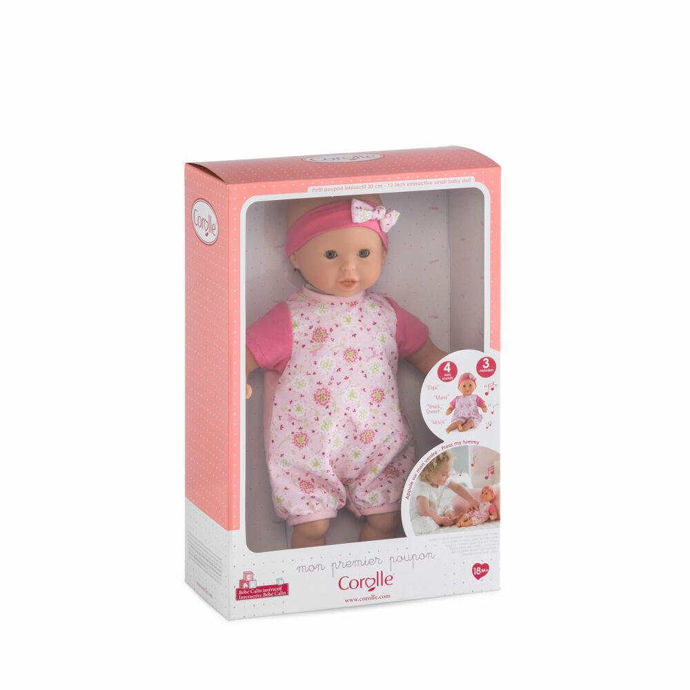Corolle MPP Calin Melodies and Bussi, soft body doll with sleeping eyes, baby doll, doll, with vanilla scent, 9000100100