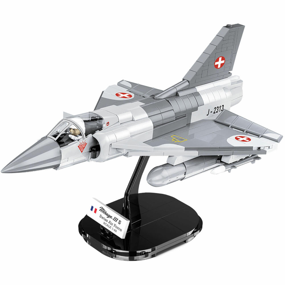 COBI building block set Mirage IIIS Swiss Air Force, Armed Forces, aircraft, fighter aircraft, building blocks, 453 parts, 5827