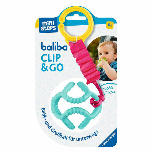 Ravensburger ministeps baliba Clip & Go, Greifball, Greifling, Beißball, Greifspielzeug, Türkis, 04583