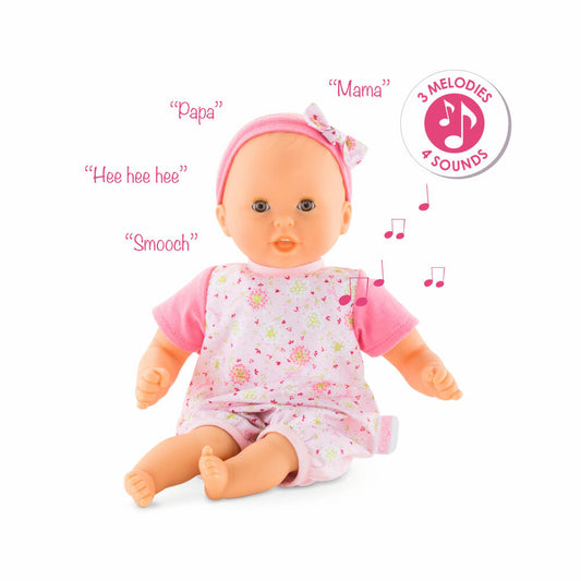 Corolle MPP Calin Melodien und Bussi, Weichkörperpuppe mit Schlafaugen, Babypuppe, Puppe, mit Vanilleduft, 9000100100
