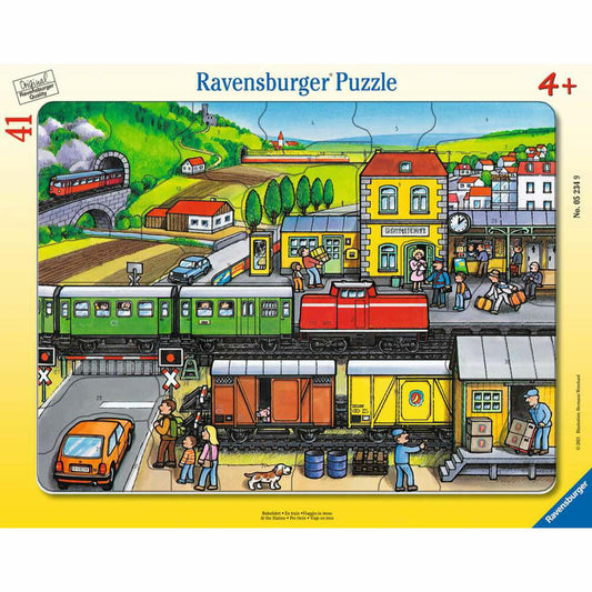 Ravensburger Kinderpuzzle Bahnfahrt, Kinder Puzzle, Rahmenpuzzle, 41 Teile, ab 4 Jahren, 05234