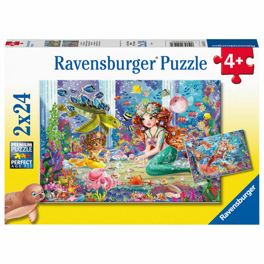 Ravensburger Puzzle Magical Mermaids, Children's Puzzle, Puzzle Game, Children's Game, 2 x 24 Pieces, 05147