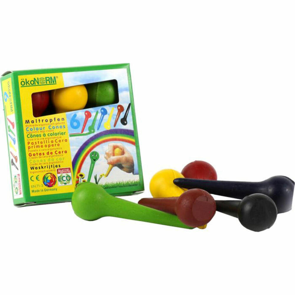 Ökonorm wax crayon painting drops