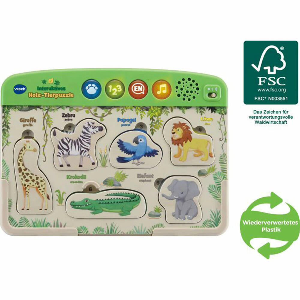 Vtech 80-613644 Interactive Wooden Animal Puzzle