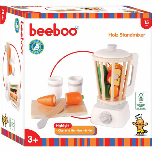 Beeboo Kitchen Wooden Stand Mixer with Accessories, 15 Pieces