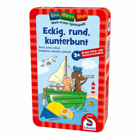 Schmidt Spiele Ene Mene Muh Eckig Rund Kunterbunt, travel game, board game, children's game, from 3 years, 51422