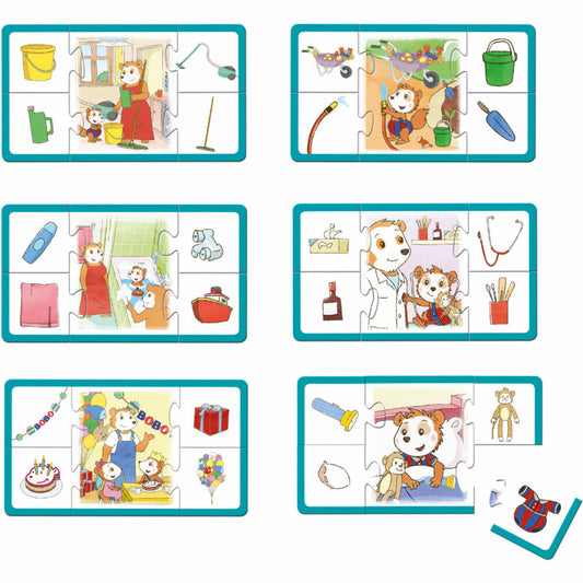 Schmidt Spiele Bobo Siebenschläfer Was gehört dazu?, Bring-Mich-Mit Spiel, Kinderspiel, Reisespiel, 51442