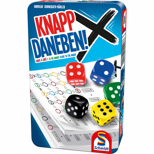 Schmidt Spiele Bring-Mich-Mit-Spiel Knapp daneben!, Familienspiel, Würfelspiel, Würfel Spiel, ab 8 Jahren, 51426