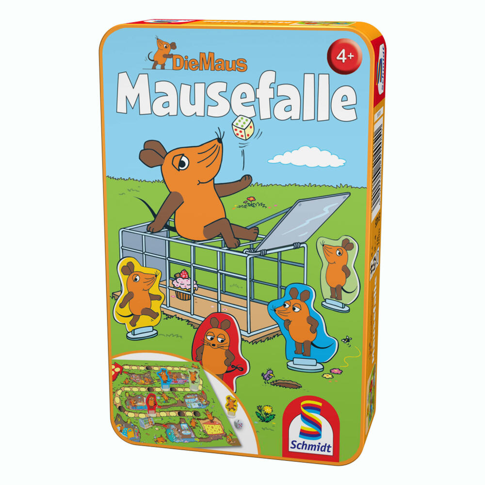 Schmidt Spiele Die Maus Mausefalle, Brettspiel, Metalldose, Gesellschaftsspiel, Für 2 Spieler, Ab 4 Jahren, 51405