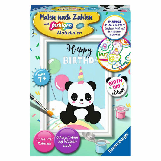 Ravensburger Malen nach Zahlen Happy Birthday, Mal-Set für Kinder, 20057