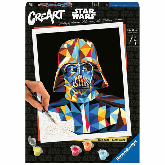 Ravensburger Malen nach Zahlen Star Wars - Darth Vader, Malvorlage mit Farben und Pinsel, 23731