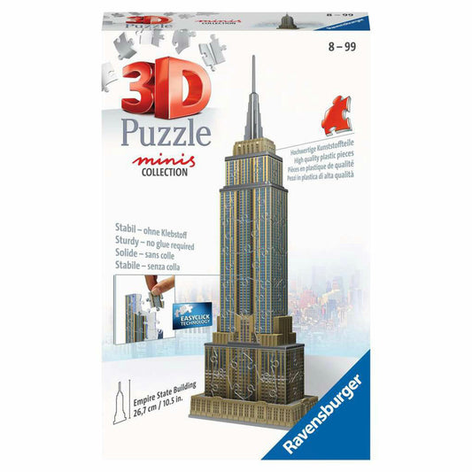 Ravensburger 3D Puzzle Mini Empire State Building, three-dimensional puzzle, 54 pieces, 11271