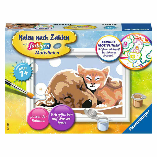 Ravensburger Malen nach Zahlen Tierliebe, Mal-Set für Kinder, 20055