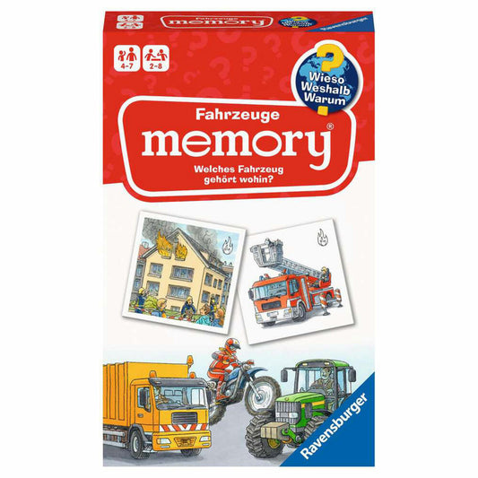 Ravensburger Reisespiel Wieso? Weshalb? Warum? Fahrzeuge memory, für Kinder ab 4 Jahren, 20647