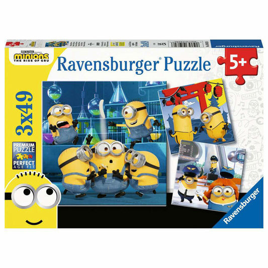 Ravensburger Children's Puzzle Funny Minions, Puzzle, 3x49 pieces, 05082