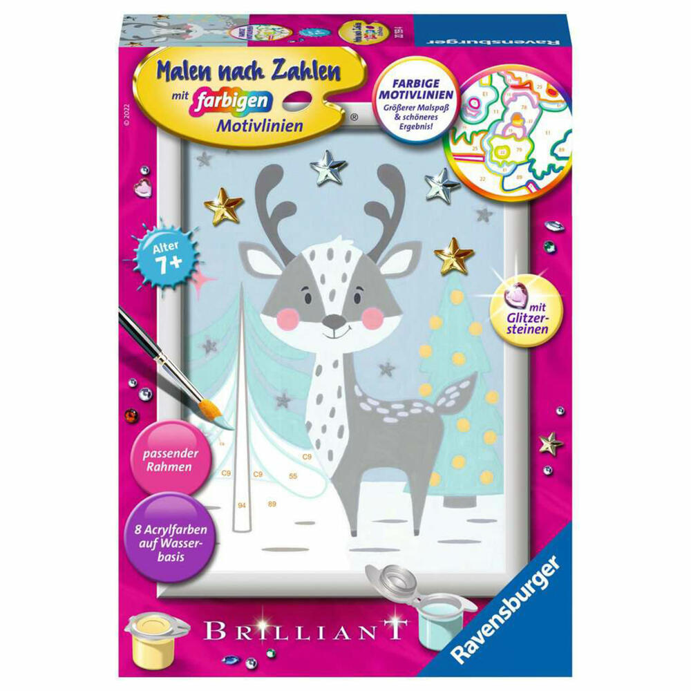 Ravensburger Malen nach Zahlen Niedlicher Hirsch, Mal-Set für Kinder, 20159