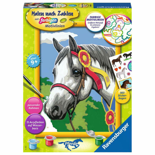 Ravensburger Malen nach Zahlen Stolzes Turnierpferd, Mal-Set für Kinder, 20063
