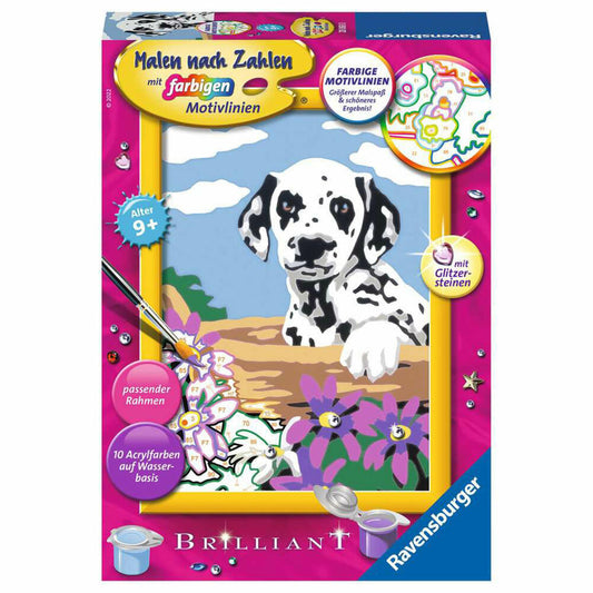 Ravensburger Malen nach Zahlen Dalmatiner Welpe, Mal-Set für Kinder, 20061