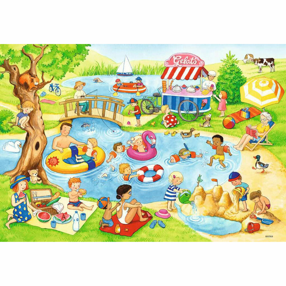 Ravensburger Kinderpuzzle Freizeit am See, Puzzle, 2x24 Teile, 05057