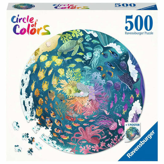 Ravensburger Puzzle Circle of Colors - Ocean & Submarine, Erwachsenenpuzzle, 500 Teile, 17170