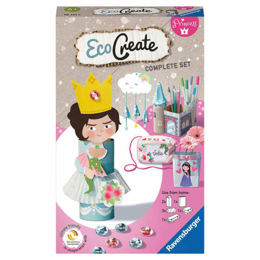 Ravensburger Bastelset Eco Create Mini Princess, DIY Bastelkasten, Kreativset, 18131