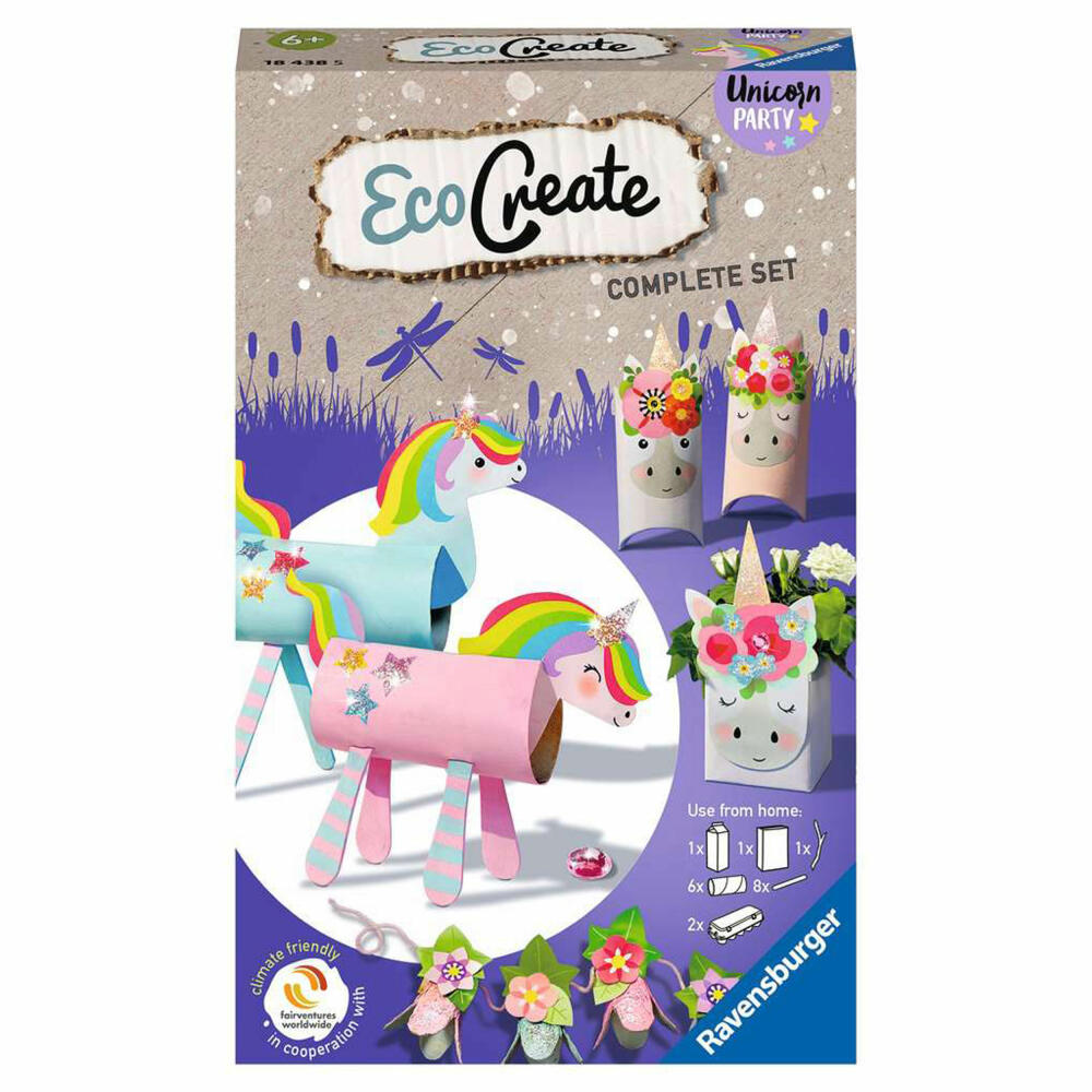 Ravensburger Bastelset Eco Create Mini Unicorn Party, Kreativset, 18438