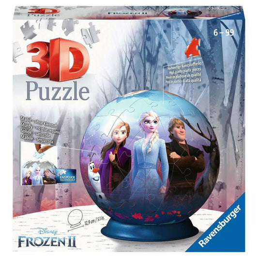 Ravensburger 3D Puzzle Ball Disney Frozen 2, three-dimensional puzzle, 72 pieces, 11142