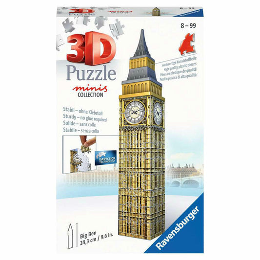 Ravensburger 3D Puzzle Mini Big Ben, three-dimensional puzzle, 54 pieces, 11246