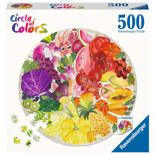 Ravensburger Puzzle Circle of Colors - Fruits & Vegetables, Erwachsenenpuzzle, 500 Teile, 17169