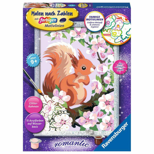 Ravensburger Malen nach Zahlen Neugieriges Eichhörnchen, Mal-Set für Kinder, 20064