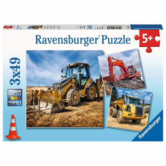 Ravensburger Kinderpuzzle Baufahrzeuge im Einsatz, Puzzle, 3x49 Teile, 05032