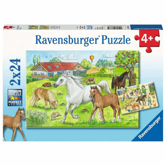 Ravensburger Kinderpuzzle Auf dem Pferdehof, Puzzle, 2x24 Teile, 07833