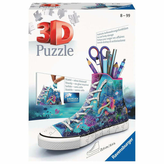 Ravensburger 3D Puzzle Sneaker - Enchanting Mermaids, three-dimensional puzzle, 108 pieces, 11279