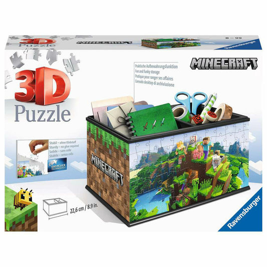 Ravensburger 3D Puzzle Storage Box - Minecraft, three-dimensional puzzle, 216 pieces, 11286