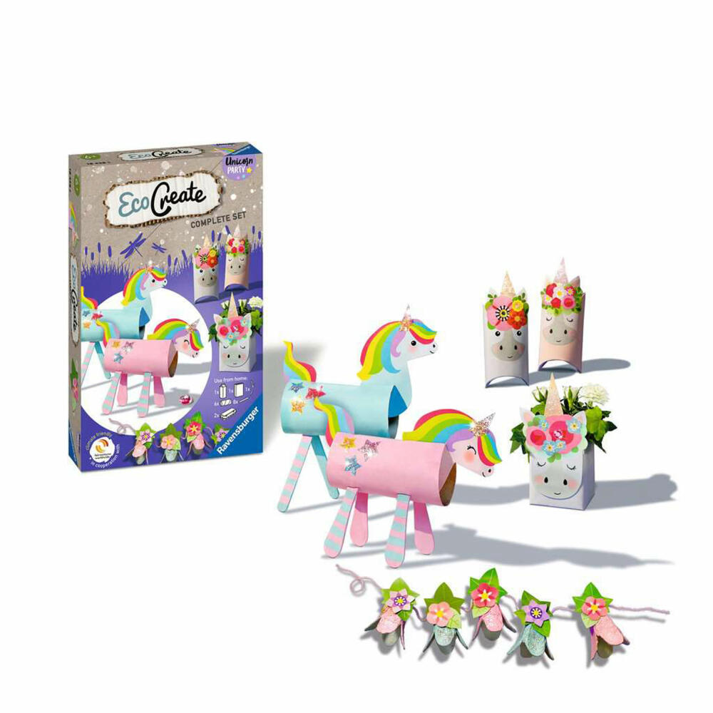 Ravensburger Bastelset Eco Create Mini Unicorn Party, Kreativset, 18438