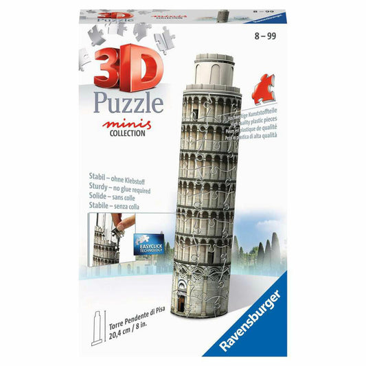 Ravensburger 3D Puzzle Mini Leaning Tower of Pisa, three-dimensional puzzle, 54 pieces, 11247