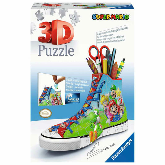 Ravensburger 3D Puzzle Sneaker - Super Mario, three-dimensional puzzle, 108 pieces, 11267