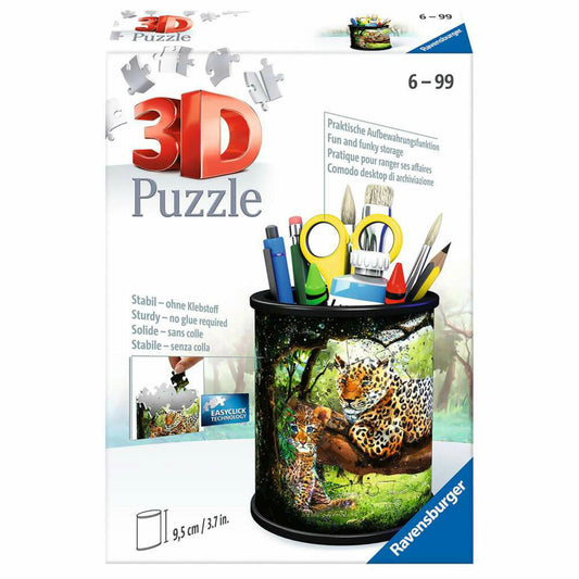 Ravensburger 3D Puzzle Utensilo - Big Cats, three-dimensional puzzle, 54 pieces, 11263
