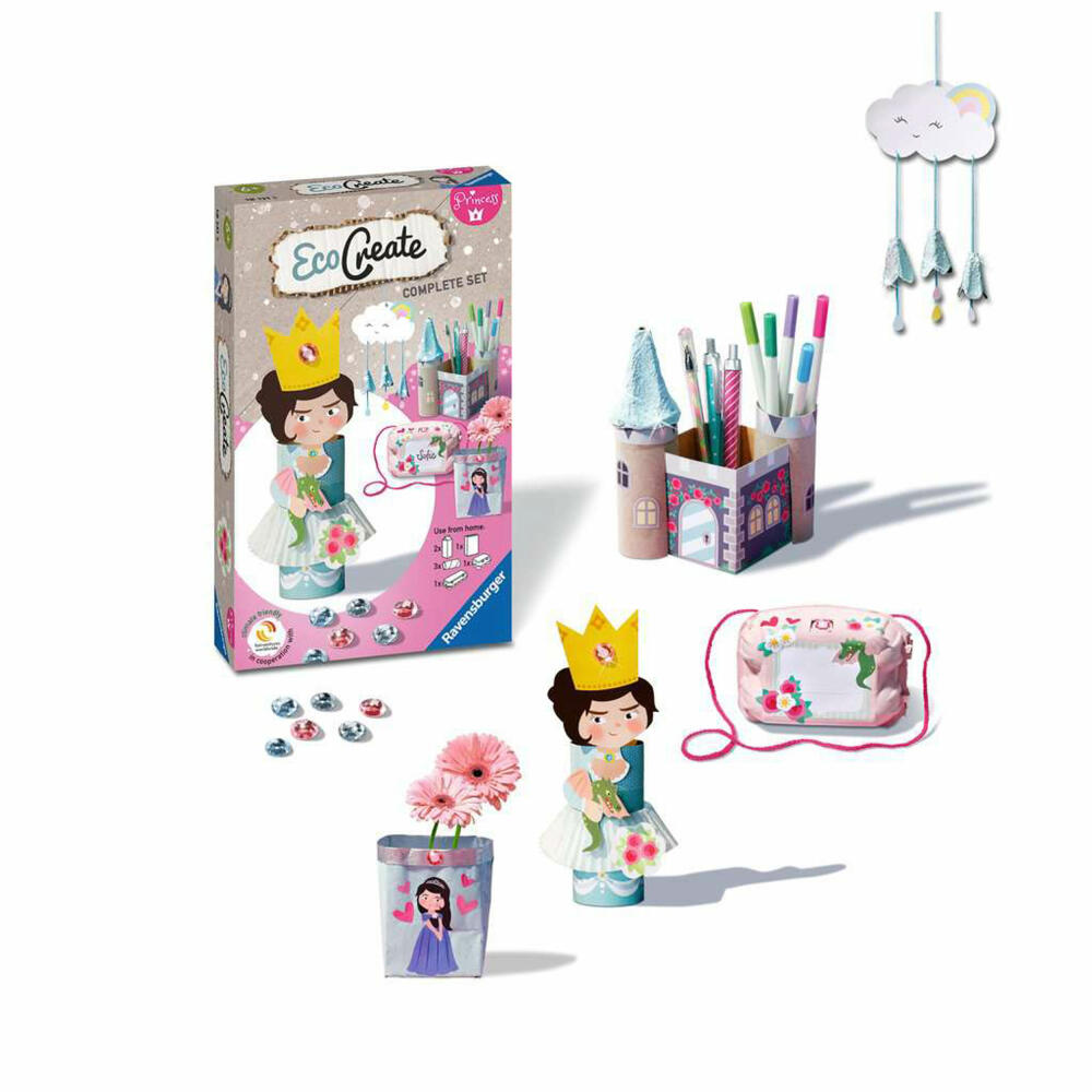 Ravensburger Bastelset Eco Create Mini Princess, DIY Bastelkasten, Kreativset, 18131