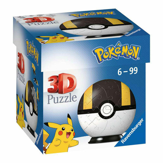 Ravensburger 3D Puzzle Ball Pokémon Hyperball, three-dimensional puzzle, 54 pieces, 11266
