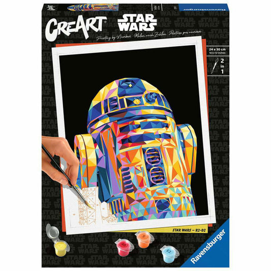 Ravensburger Malen nach Zahlen Star Wars - R2-D2, Malvorlage mit Farben und Pinsel, 23730