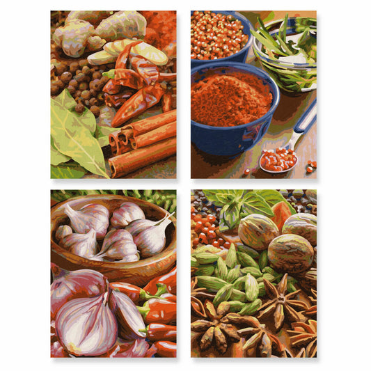 Schipper Painting by Numbers Spices Quattro, MNZ, Pictures, Paintings, 18 x 24 cm, 4 pieces, 609340719