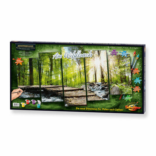 Schipper Malen nach Zahlen Am Wildbach, Polyptychon, Mehrfachbild, MNZ, Gemälde, ca 132 x 72 cm, 609450774