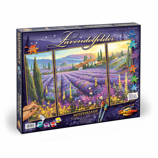 Schipper Painting by Numbers Lavender Fields, Triptych, Triple Image, MNZ, Painting, Picture, 50 x 80 cm, 609260604